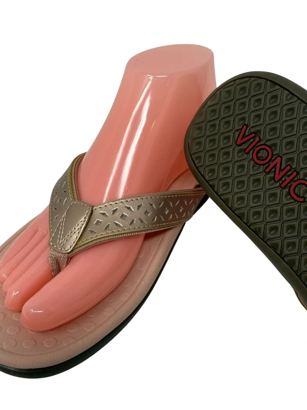 Vionic Tideperf Women’s Size 9 Flip Flop Sandals Rose Gold comfort shoes - Picture 4 of 8